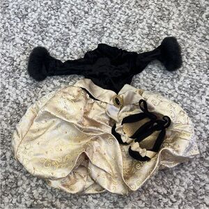 American Girl Doll Midnight Holly Dress & Shoes Black Gold Cream For 18" Doll